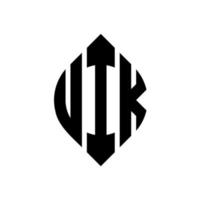 uik cirkel bokstavslogotyp design med cirkel och ellipsform. uik ellipsbokstäver med typografisk stil. de tre initialerna bildar en cirkellogotyp. uik cirkel emblem abstrakt monogram bokstav märke vektor. vektor