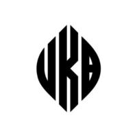 ukb cirkelbokstavslogotypdesign med cirkel- och ellipsform. ukb ellipsbokstäver med typografisk stil. de tre initialerna bildar en cirkellogotyp. ukb cirkel emblem abstrakt monogram bokstav märke vektor. vektor