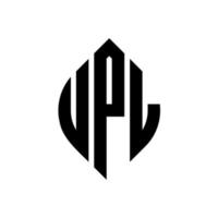 Upl-Kreis-Buchstaben-Logo-Design mit Kreis- und Ellipsenform. upl ellipsenbuchstaben mit typografischem stil. Die drei Initialen bilden ein Kreislogo. Upl-Kreis-Emblem abstrakter Monogramm-Buchstaben-Markierungsvektor. vektor