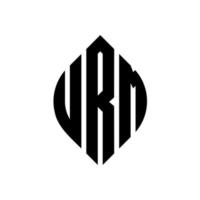 urm cirkel bokstavslogotyp design med cirkel och ellipsform. urm ellips bokstäver med typografisk stil. de tre initialerna bildar en cirkellogotyp. urm cirkel emblem abstrakt monogram brev märke vektor. vektor