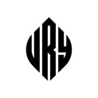 ury-Kreis-Buchstaben-Logo-Design mit Kreis- und Ellipsenform. ury ellipsenbuchstaben mit typografischem stil. Die drei Initialen bilden ein Kreislogo. ury Circle Emblem abstrakter Monogramm-Buchstaben-Markenvektor. vektor