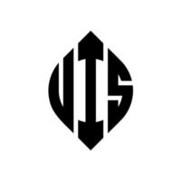 uts-Kreisbuchstaben-Logo-Design mit Kreis- und Ellipsenform. uts Ellipsenbuchstaben mit typografischem Stil. Die drei Initialen bilden ein Kreislogo. uts-Kreis-Emblem abstrakter Monogramm-Buchstaben-Markierungsvektor. vektor