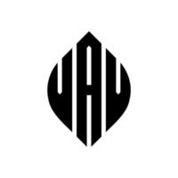 vav-Kreisbuchstaben-Logo-Design mit Kreis- und Ellipsenform. vav ellipsenbuchstaben mit typografischem stil. Die drei Initialen bilden ein Kreislogo. vav-Kreis-Emblem abstrakter Monogramm-Buchstaben-Markierungsvektor. vektor