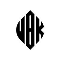 vbk-Kreisbuchstaben-Logo-Design mit Kreis- und Ellipsenform. vbk Ellipsenbuchstaben mit typografischem Stil. Die drei Initialen bilden ein Kreislogo. vbk-Kreis-Emblem abstrakter Monogramm-Buchstaben-Markierungsvektor. vektor