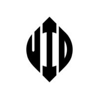 vio-Kreis-Buchstaben-Logo-Design mit Kreis- und Ellipsenform. Vio Ellipsenbuchstaben mit typografischem Stil. Die drei Initialen bilden ein Kreislogo. vio Kreisemblem abstrakter Monogramm-Buchstabenmarkierungsvektor. vektor