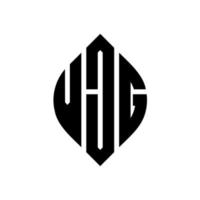 Vjg-Kreisbuchstaben-Logo-Design mit Kreis- und Ellipsenform. vjg Ellipsenbuchstaben mit typografischem Stil. Die drei Initialen bilden ein Kreislogo. vjg Kreisemblem abstrakter Monogramm-Buchstabenmarkierungsvektor. vektor