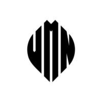 Vmn-Kreisbuchstaben-Logo-Design mit Kreis- und Ellipsenform. vmn Ellipsenbuchstaben mit typografischem Stil. Die drei Initialen bilden ein Kreislogo. vmn Kreisemblem abstrakter Monogramm-Buchstabenmarkierungsvektor. vektor