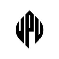 vpw-Kreisbuchstaben-Logo-Design mit Kreis- und Ellipsenform. vpw Ellipsenbuchstaben mit typografischem Stil. Die drei Initialen bilden ein Kreislogo. vpw Kreisemblem abstrakter Monogramm-Buchstabenmarkierungsvektor. vektor