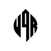 vqr-Kreisbuchstaben-Logo-Design mit Kreis- und Ellipsenform. vqr Ellipsenbuchstaben mit typografischem Stil. Die drei Initialen bilden ein Kreislogo. vqr-Kreis-Emblem abstrakter Monogramm-Buchstaben-Markenvektor. vektor