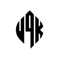 vqk cirkel bokstavslogotyp design med cirkel och ellipsform. vqk ellipsbokstäver med typografisk stil. de tre initialerna bildar en cirkellogotyp. vqk cirkel emblem abstrakt monogram bokstav märke vektor. vektor