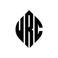 vrc-Kreisbuchstaben-Logo-Design mit Kreis- und Ellipsenform. VRC-Ellipsenbuchstaben mit typografischem Stil. Die drei Initialen bilden ein Kreislogo. vrc-Kreis-Emblem abstrakter Monogramm-Buchstaben-Markierungsvektor. vektor