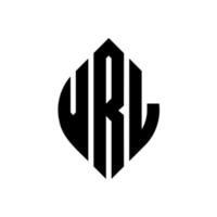 VRL-Kreisbuchstaben-Logo-Design mit Kreis- und Ellipsenform. vrl ellipsenbuchstaben mit typografischem stil. Die drei Initialen bilden ein Kreislogo. vrl-Kreis-Emblem abstrakter Monogramm-Buchstaben-Markenvektor. vektor