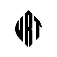VRT-Kreisbuchstaben-Logo-Design mit Kreis- und Ellipsenform. VRT-Ellipsenbuchstaben mit typografischem Stil. Die drei Initialen bilden ein Kreislogo. vrt-Kreis-Emblem abstrakter Monogramm-Buchstaben-Markenvektor. vektor