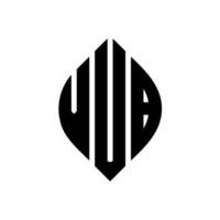 Vub-Kreis-Buchstaben-Logo-Design mit Kreis- und Ellipsenform. vub ellipsenbuchstaben mit typografischem stil. Die drei Initialen bilden ein Kreislogo. Vub-Kreis-Emblem abstrakter Monogramm-Buchstaben-Markierungsvektor. vektor