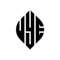 vye-Kreis-Buchstaben-Logo-Design mit Kreis- und Ellipsenform. vye ellipsenbuchstaben mit typografischem stil. Die drei Initialen bilden ein Kreislogo. vye Kreisemblem abstrakter Monogramm-Buchstabenmarkierungsvektor. vektor