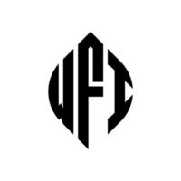 wfi cirkel bokstavslogotyp design med cirkel och ellipsform. wfi ellipsbokstäver med typografisk stil. de tre initialerna bildar en cirkellogotyp. wfi cirkel emblem abstrakt monogram brev märke vektor. vektor