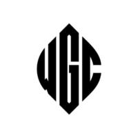 wgc cirkel bokstavslogotyp design med cirkel och ellipsform. wgc ellipsbokstäver med typografisk stil. de tre initialerna bildar en cirkellogotyp. wgc cirkel emblem abstrakt monogram bokstav märke vektor. vektor