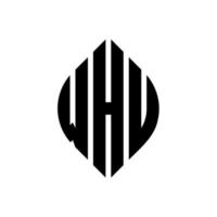 whu cirkel bokstavslogotyp design med cirkel och ellipsform. whu ellips bokstäver med typografisk stil. de tre initialerna bildar en cirkellogotyp. whu cirkel emblem abstrakt monogram brev märke vektor. vektor