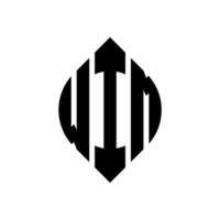 wim cirkel bokstavslogotyp design med cirkel och ellipsform. wim ellips bokstäver med typografisk stil. de tre initialerna bildar en cirkellogotyp. wim cirkel emblem abstrakt monogram brev märke vektor. vektor