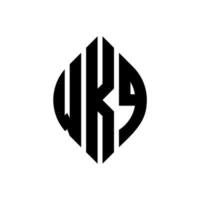 wkq-Kreis-Buchstaben-Logo-Design mit Kreis- und Ellipsenform. wkq Ellipsenbuchstaben mit typografischem Stil. Die drei Initialen bilden ein Kreislogo. wkq Kreisemblem abstrakter Monogramm-Buchstabenmarkierungsvektor. vektor