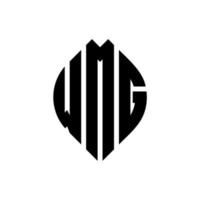 wmg-Kreisbuchstaben-Logo-Design mit Kreis- und Ellipsenform. wmg Ellipsenbuchstaben mit typografischem Stil. Die drei Initialen bilden ein Kreislogo. wmg Kreisemblem abstrakter Monogramm-Buchstabenmarkierungsvektor. vektor