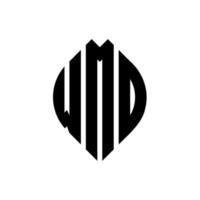 wmd-Kreisbuchstaben-Logo-Design mit Kreis- und Ellipsenform. wmd Ellipsenbuchstaben mit typografischem Stil. Die drei Initialen bilden ein Kreislogo. wmd Kreisemblem abstrakter Monogramm-Buchstabenmarkierungsvektor. vektor