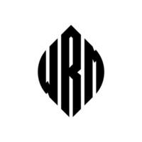 Wrm-Kreis-Buchstaben-Logo-Design mit Kreis- und Ellipsenform. wrm ellipsenbuchstaben mit typografischem stil. Die drei Initialen bilden ein Kreislogo. WRM-Kreis-Emblem abstrakter Monogramm-Buchstaben-Markierungsvektor. vektor