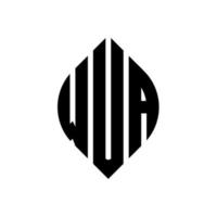 Wua-Kreisbuchstaben-Logo-Design mit Kreis- und Ellipsenform. wua ellipsenbuchstaben mit typografischem stil. Die drei Initialen bilden ein Kreislogo. Wua-Kreis-Emblem abstrakter Monogramm-Buchstaben-Markierungsvektor. vektor