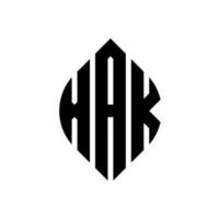 xak cirkel bokstavslogotyp design med cirkel och ellipsform. xak ellipsbokstäver med typografisk stil. de tre initialerna bildar en cirkellogotyp. xak cirkel emblem abstrakt monogram brev märke vektor. vektor