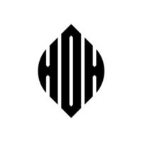 xdx-Kreisbuchstaben-Logo-Design mit Kreis- und Ellipsenform. xdx Ellipsenbuchstaben mit typografischem Stil. Die drei Initialen bilden ein Kreislogo. Xdx-Kreis-Emblem abstrakter Monogramm-Buchstaben-Markenvektor. vektor