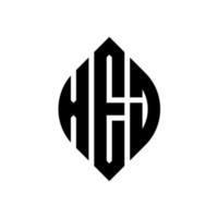 xej-Kreisbuchstabe-Logo-Design mit Kreis- und Ellipsenform. xej Ellipsenbuchstaben mit typografischem Stil. Die drei Initialen bilden ein Kreislogo. xej Kreisemblem abstrakter Monogramm-Buchstabenmarkierungsvektor. vektor