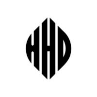 xhd-Kreisbuchstaben-Logo-Design mit Kreis- und Ellipsenform. xhd Ellipsenbuchstaben mit typografischem Stil. Die drei Initialen bilden ein Kreislogo. xhd Kreisemblem abstrakter Monogramm-Buchstabenmarkierungsvektor. vektor