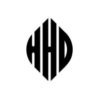 Xho-Kreisbuchstaben-Logo-Design mit Kreis- und Ellipsenform. xho Ellipsenbuchstaben mit typografischem Stil. Die drei Initialen bilden ein Kreislogo. Xho-Kreis-Emblem abstrakter Monogramm-Buchstaben-Markierungsvektor. vektor