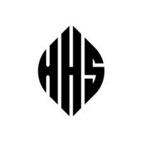 xhs-Kreisbuchstaben-Logo-Design mit Kreis- und Ellipsenform. xhs Ellipsenbuchstaben mit typografischem Stil. Die drei Initialen bilden ein Kreislogo. xhs Kreisemblem abstrakter Monogramm-Buchstabenmarkierungsvektor. vektor