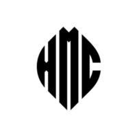 xmc-Kreisbuchstaben-Logo-Design mit Kreis- und Ellipsenform. XMC-Ellipsenbuchstaben mit typografischem Stil. Die drei Initialen bilden ein Kreislogo. xmc-Kreis-Emblem abstrakter Monogramm-Buchstaben-Markierungsvektor. vektor
