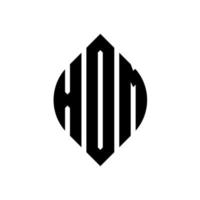 Xom-Kreisbuchstaben-Logo-Design mit Kreis- und Ellipsenform. Xom-Ellipsenbuchstaben mit typografischem Stil. Die drei Initialen bilden ein Kreislogo. Xom-Kreis-Emblem abstrakter Monogramm-Buchstaben-Markierungsvektor. vektor