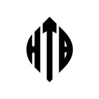 xtb-Kreisbuchstaben-Logo-Design mit Kreis- und Ellipsenform. xtb Ellipsenbuchstaben mit typografischem Stil. Die drei Initialen bilden ein Kreislogo. xtb-Kreis-Emblem abstrakter Monogramm-Buchstaben-Markierungsvektor. vektor