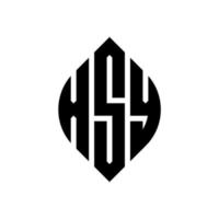 Xsy-Kreisbuchstabe-Logo-Design mit Kreis- und Ellipsenform. xsy Ellipsenbuchstaben mit typografischem Stil. Die drei Initialen bilden ein Kreislogo. xsy-Kreis-Emblem abstrakter Monogramm-Buchstaben-Markierungsvektor. vektor