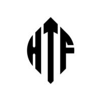 xtf-Kreisbuchstaben-Logo-Design mit Kreis- und Ellipsenform. xtf-Ellipsenbuchstaben mit typografischem Stil. Die drei Initialen bilden ein Kreislogo. xtf-Kreis-Emblem abstrakter Monogramm-Buchstaben-Markierungsvektor. vektor
