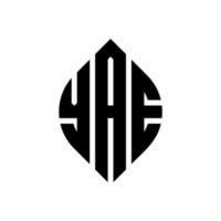 Yae Circle Letter Logo Design mit Kreis- und Ellipsenform. Yae-Ellipsenbuchstaben mit typografischem Stil. Die drei Initialen bilden ein Kreislogo. Yae-Kreis-Emblem abstrakter Monogramm-Buchstaben-Markierungsvektor. vektor
