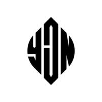 YJN-Kreisbuchstabe-Logo-Design mit Kreis- und Ellipsenform. yjn ellipsenbuchstaben mit typografischem stil. Die drei Initialen bilden ein Kreislogo. YJN-Kreis-Emblem abstrakter Monogramm-Buchstaben-Markierungsvektor. vektor
