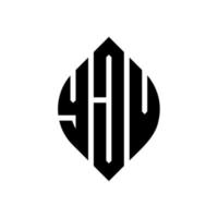 YJV-Kreisbuchstabe-Logo-Design mit Kreis- und Ellipsenform. yjv ellipsenbuchstaben mit typografischem stil. Die drei Initialen bilden ein Kreislogo. YJV-Kreis-Emblem abstrakter Monogramm-Buchstaben-Markierungsvektor. vektor