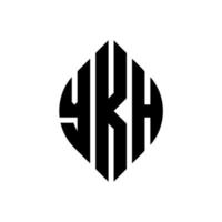 ykh cirkelbokstavslogotypdesign med cirkel och ellipsform. ykh ellipsbokstäver med typografisk stil. de tre initialerna bildar en cirkellogotyp. ykh cirkel emblem abstrakt monogram bokstav märke vektor. vektor