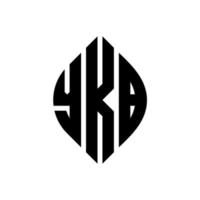 ykb cirkelbokstavslogotypdesign med cirkel och ellipsform. ykb ellipsbokstäver med typografisk stil. de tre initialerna bildar en cirkellogotyp. ykb cirkel emblem abstrakt monogram bokstav märke vektor. vektor