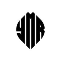 YMR-Kreisbuchstabe-Logo-Design mit Kreis- und Ellipsenform. ymr ellipsenbuchstaben mit typografischem stil. Die drei Initialen bilden ein Kreislogo. YMR-Kreis-Emblem abstrakter Monogramm-Buchstaben-Markierungsvektor. vektor