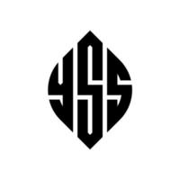 yss-Kreisbuchstabe-Logo-Design mit Kreis- und Ellipsenform. yss Ellipsenbuchstaben mit typografischem Stil. Die drei Initialen bilden ein Kreislogo. yss-Kreis-Emblem abstrakter Monogramm-Buchstaben-Markierungsvektor. vektor