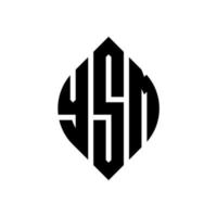 ysm-Kreisbuchstaben-Logo-Design mit Kreis- und Ellipsenform. ysm-ellipsenbuchstaben mit typografischem stil. Die drei Initialen bilden ein Kreislogo. ysm-Kreis-Emblem abstrakter Monogramm-Buchstaben-Markierungsvektor. vektor