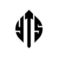 yts-Kreisbuchstaben-Logo-Design mit Kreis- und Ellipsenform. yts Ellipsenbuchstaben mit typografischem Stil. Die drei Initialen bilden ein Kreislogo. yts Kreisemblem abstrakter Monogramm-Buchstabenmarkierungsvektor. vektor