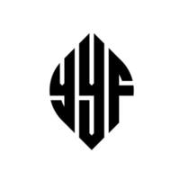 yyf cirkelbokstavslogotypdesign med cirkel- och ellipsform. yyf ellipsbokstäver med typografisk stil. de tre initialerna bildar en cirkellogotyp. yyf cirkel emblem abstrakt monogram bokstav märke vektor. vektor