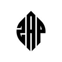 Zap-Kreis-Buchstaben-Logo-Design mit Kreis- und Ellipsenform. zap ellipsenbuchstaben mit typografischem stil. Die drei Initialen bilden ein Kreislogo. Zap-Kreis-Emblem abstrakter Monogramm-Buchstaben-Markenvektor. vektor